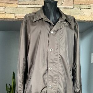 Theory XL Bomber Jacket Lightweight Sleek Polished Minimalist Geneva Brown XL